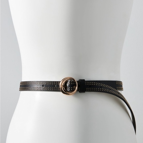 Anthropologie Accessories - Leather Anthropologie NWT '70s Studded Belt size XS/XXS.